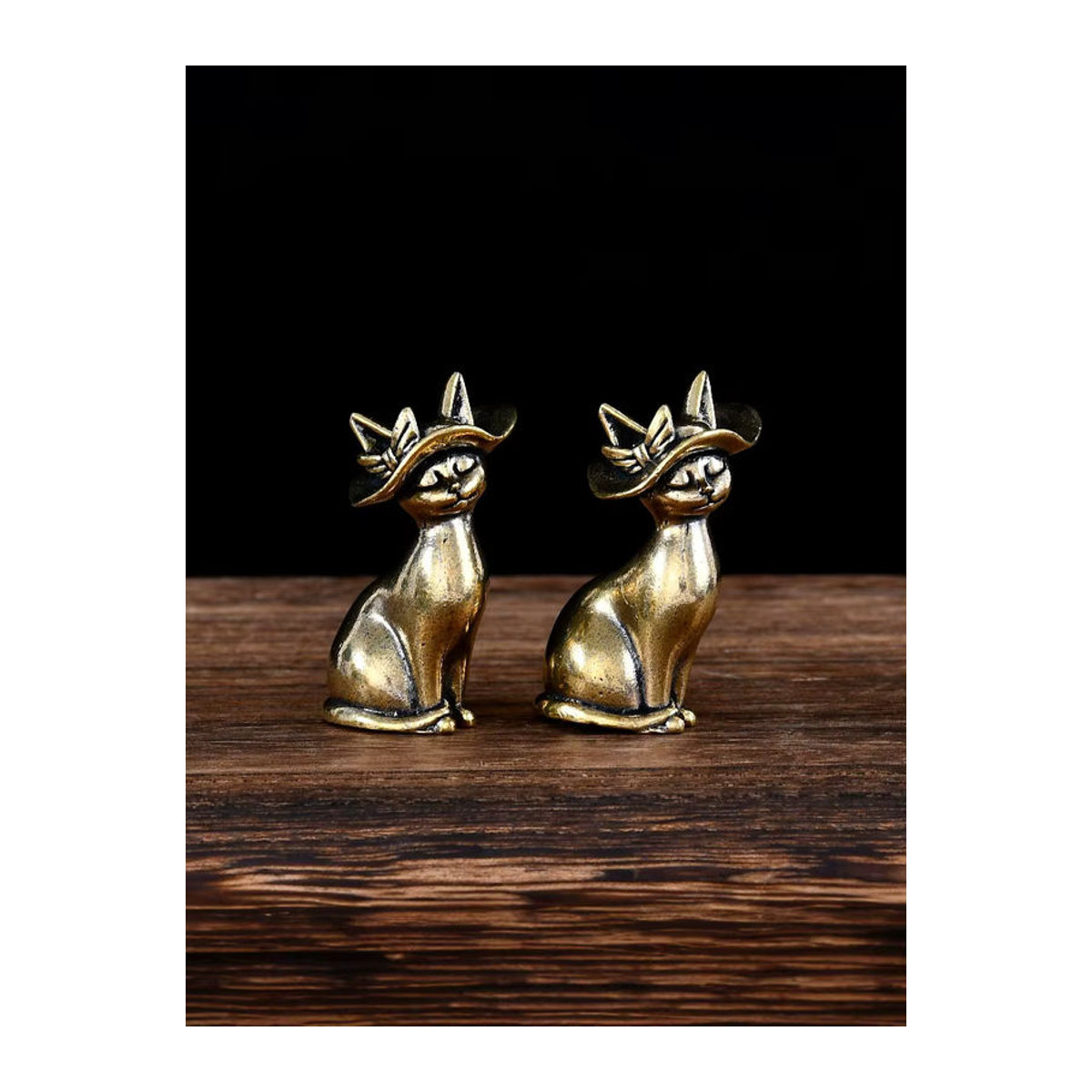 JETTING Messing Prinzessin Katze Statue Gold Kreative Tier Dekoration für Schreibtisch und Zuhause - Bild 6