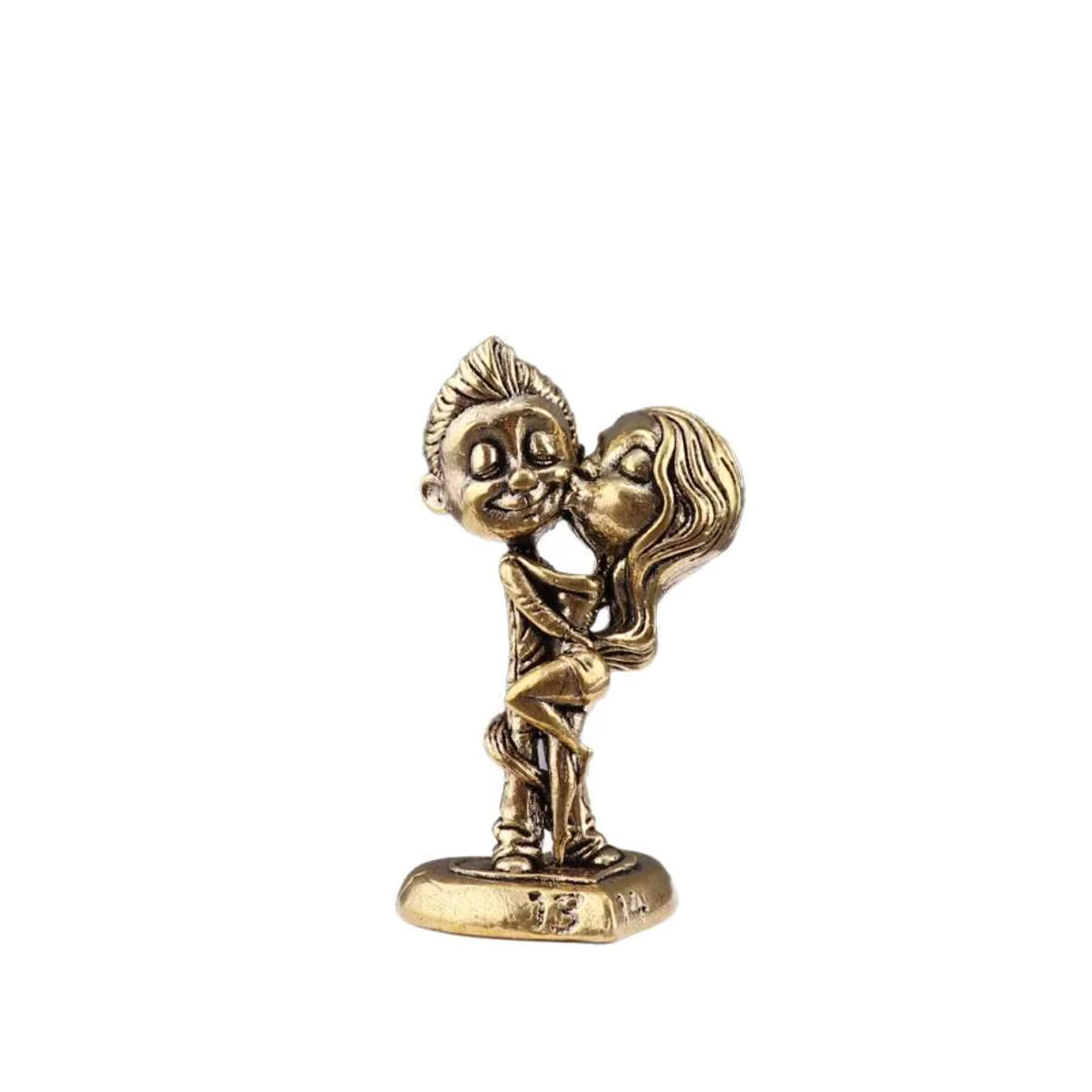 JETTING Messing Retro Paar-Ornament aus Kupfer in Gold als kreative Miniatur-Figuren zur Wohndekoration - Bild 2
