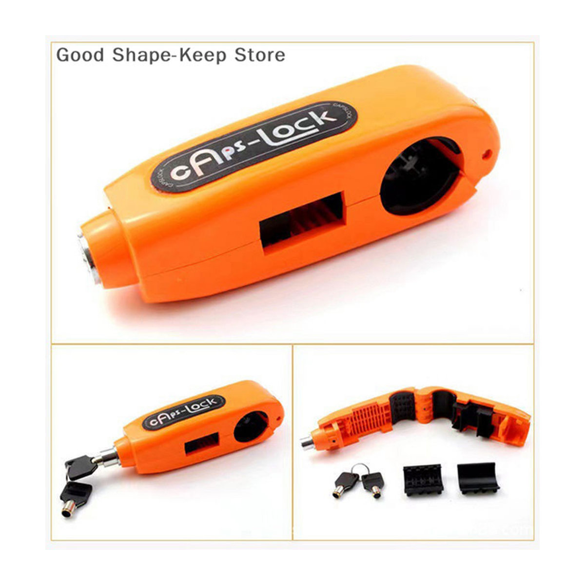 JETTING Mini Tragbares Elektro-Fahrradschloss Anti-Diebstahl Set in Orange - Bild 1