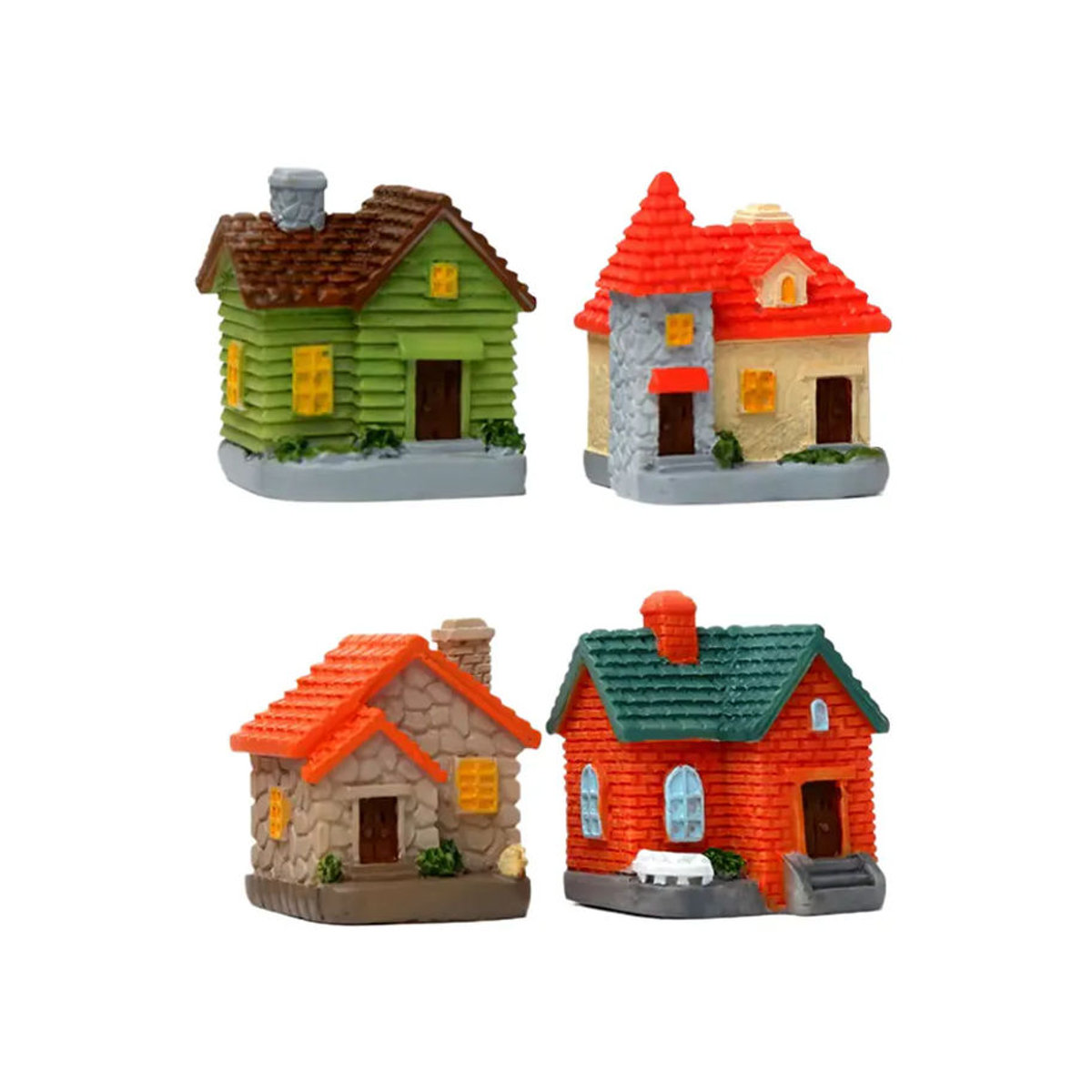 JETTING Miniatur-Feengartenhaus Villa aus Kunstharz, mehrfarbiges Deko-Ornament für Bonsai und DIY-Landschaftsbau - Bild 6