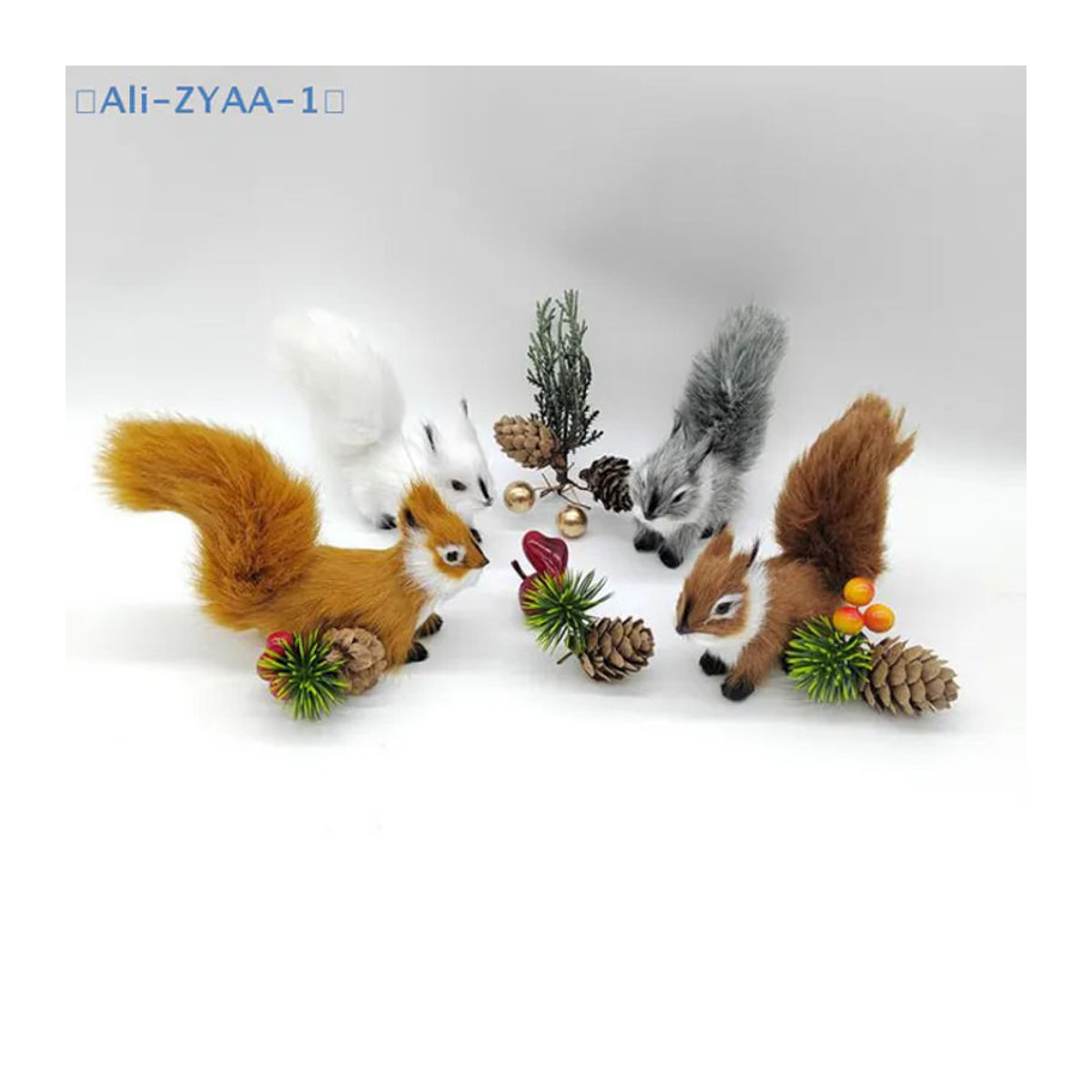 JETTING Miniatur-Plüsch-Eichhörnchen-Ornament als dekorative Kunst-Figur in Mehrfarbig - Bild 1