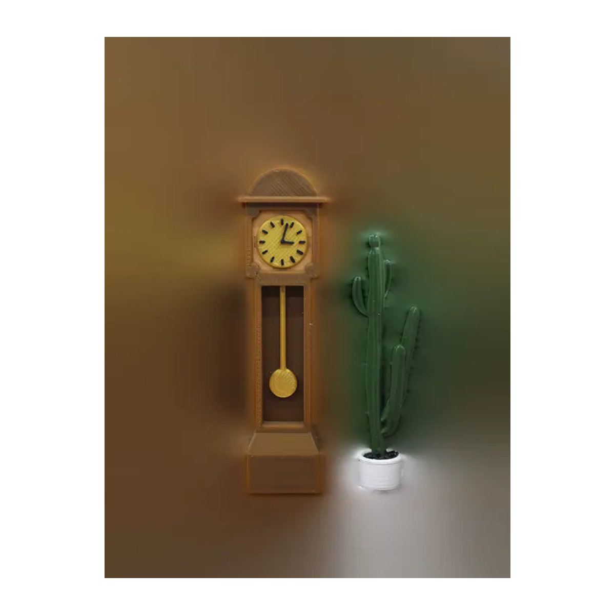 JETTING Miniatur-Retro-Standuhr aus Holz und Kunststoff in Braun für Puppenhäuser - Bild 3