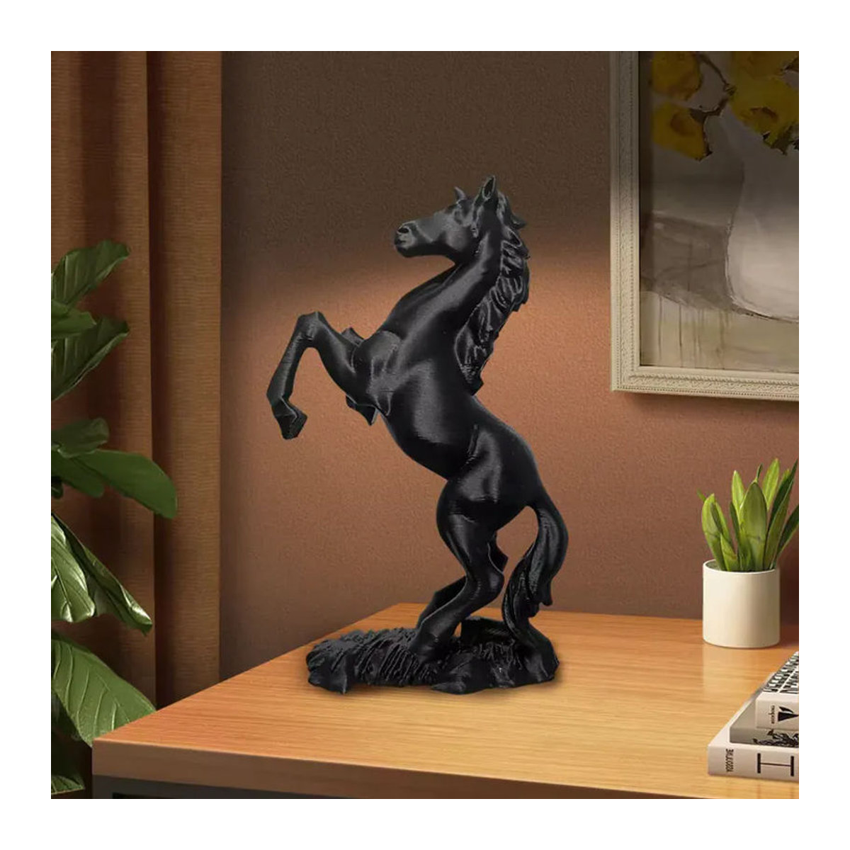 JETTING Pegasus-Skulptur aus Kunststoff in Schwarz als moderne Tierkunst-Dekoration - Bild 2