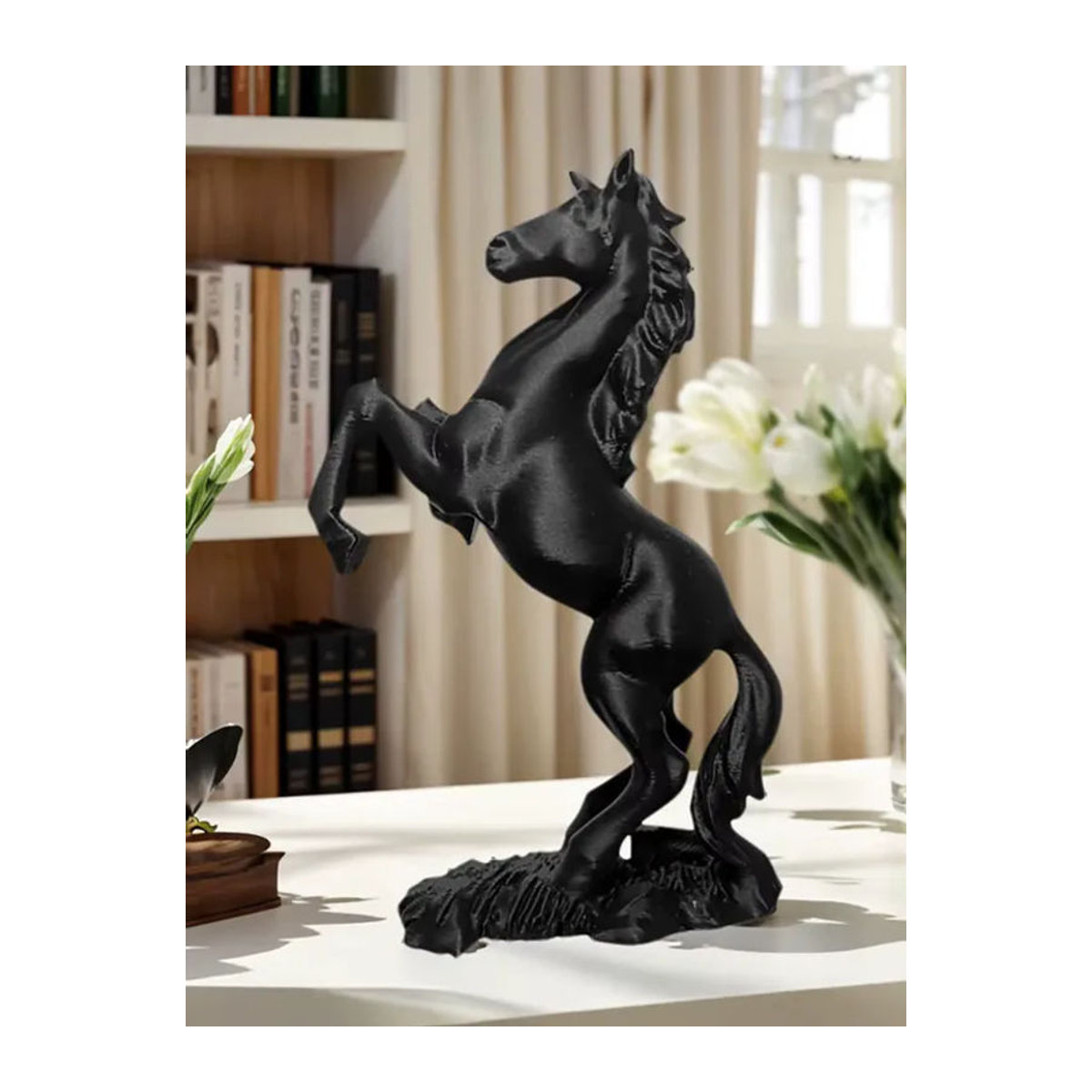 JETTING Pegasus-Skulptur aus Kunststoff in Schwarz als moderne Tierkunst-Dekoration - Bild 7