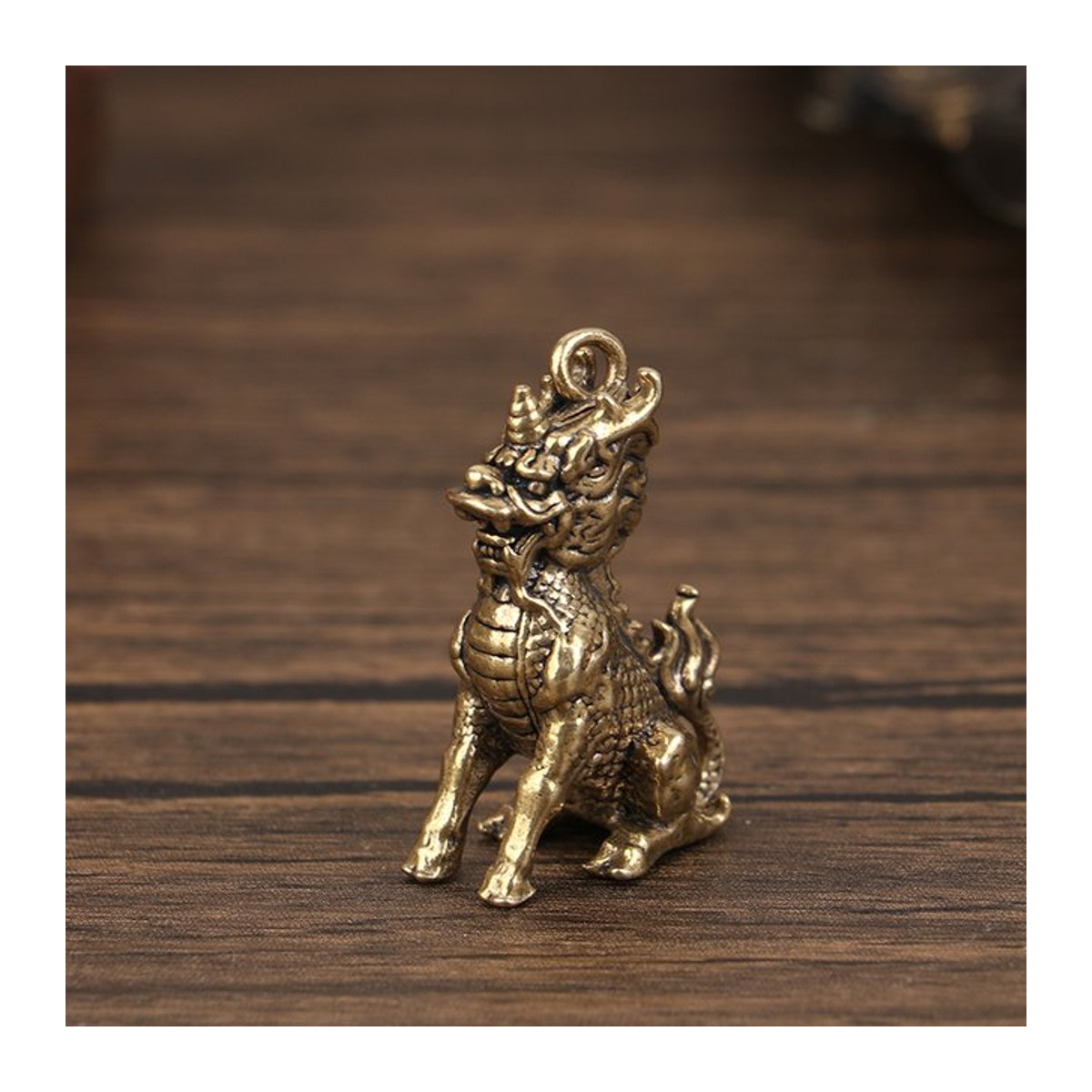 JETTING Qilin Feng Shui Statue aus Messing in Gold für Wohlstand und Glück - Bild 1