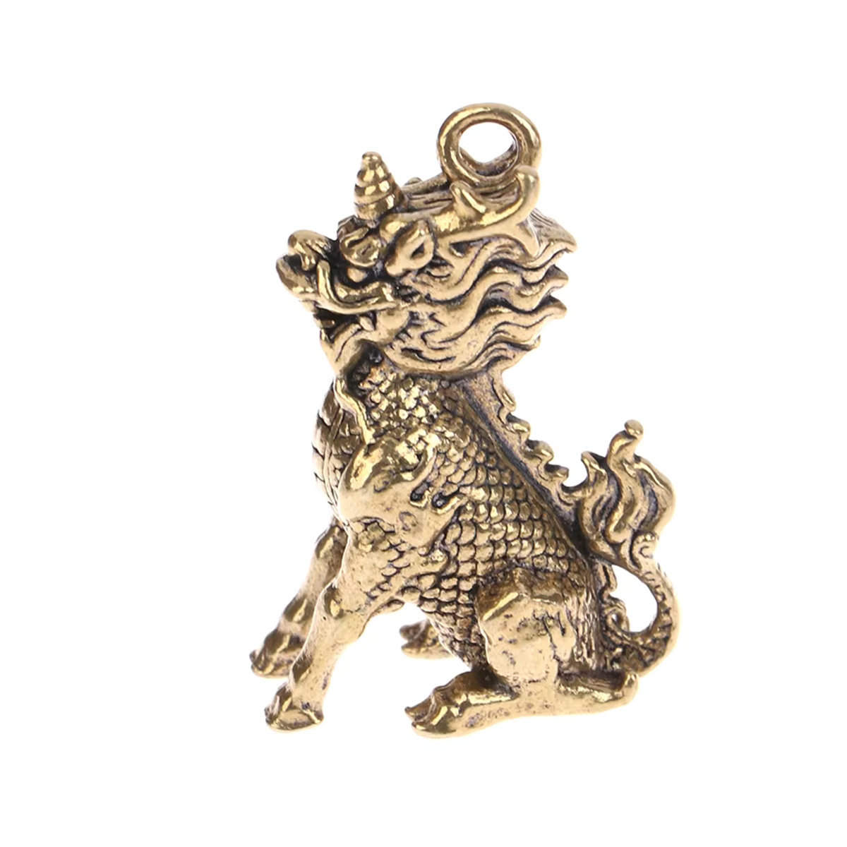 JETTING Qilin Feng Shui Statue aus Messing in Gold für Wohlstand und Glück - Bild 2