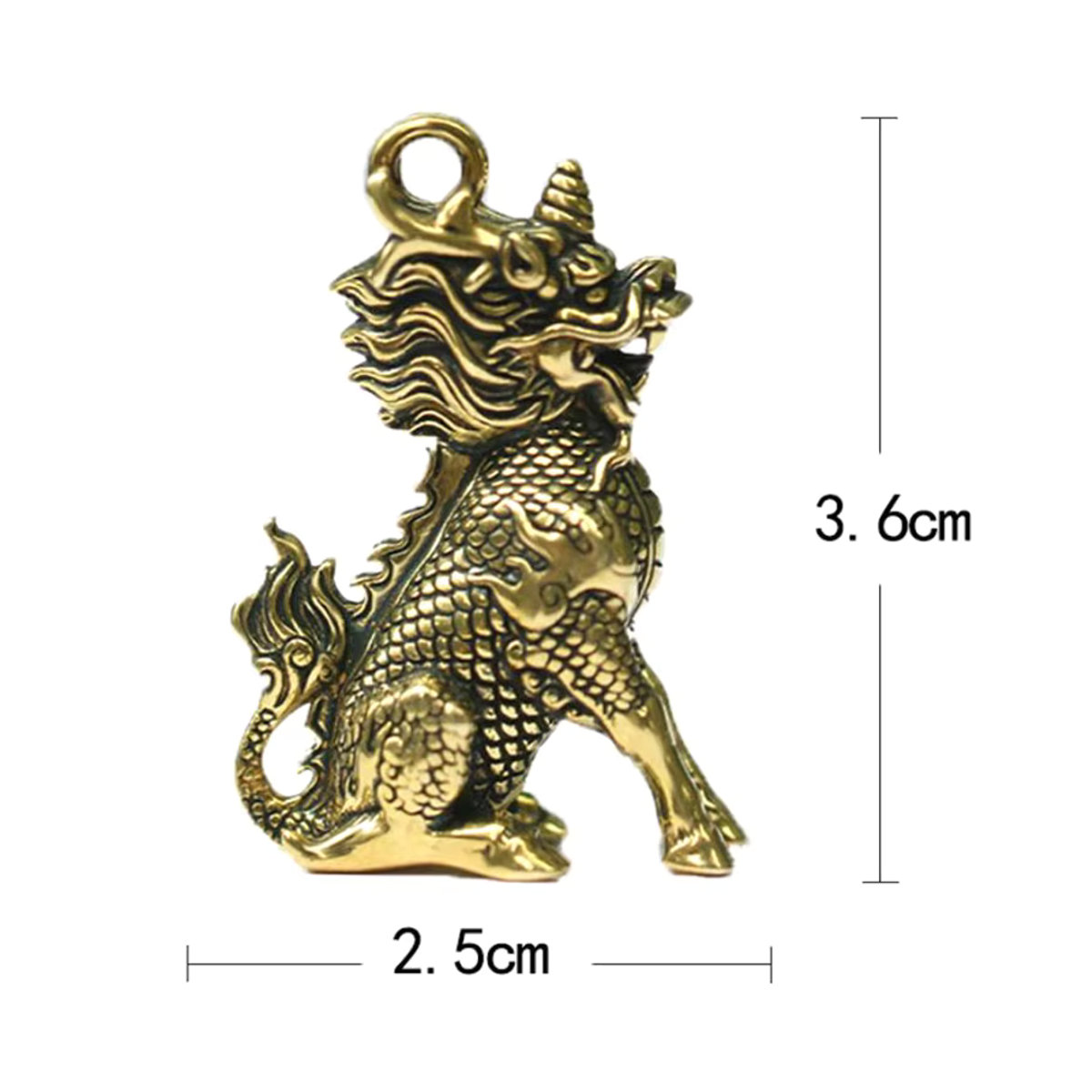 JETTING Qilin Feng Shui Statue aus Messing in Gold für Wohlstand und Glück - Bild 3