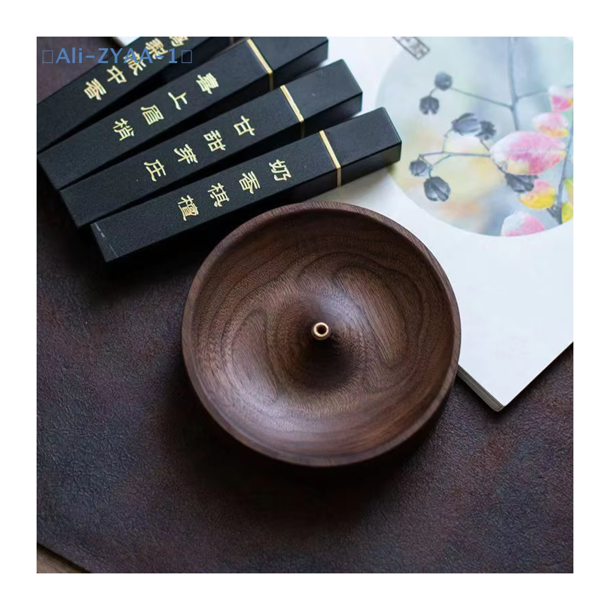 JETTING Räucherstäbchenhalter aus massivem Holz in Braun, handgefertigtes Design für Meditation und Dekoration - Bild 2
