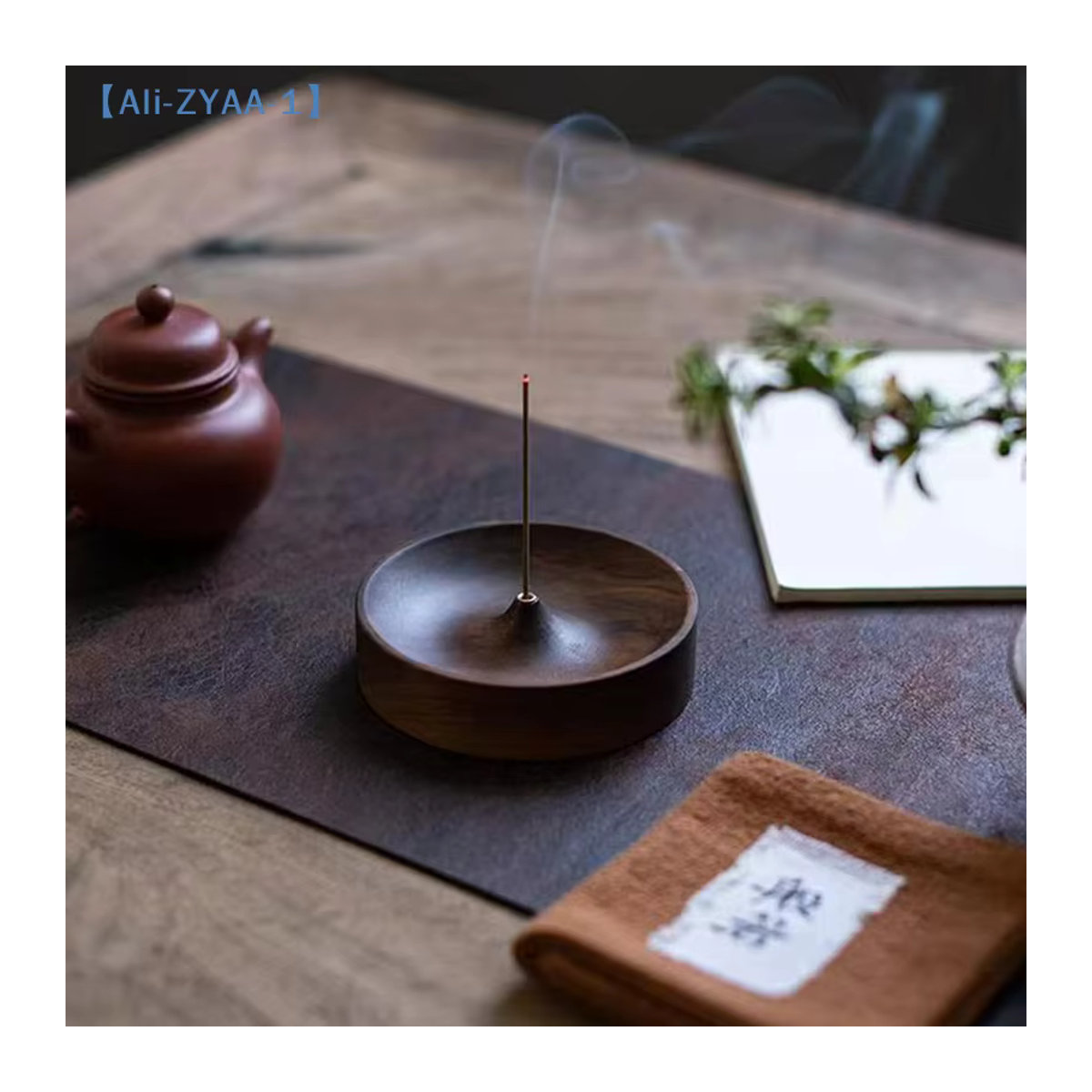 JETTING Räucherstäbchenhalter aus massivem Holz in Braun, handgefertigtes Design für Meditation und Dekoration - Bild 5