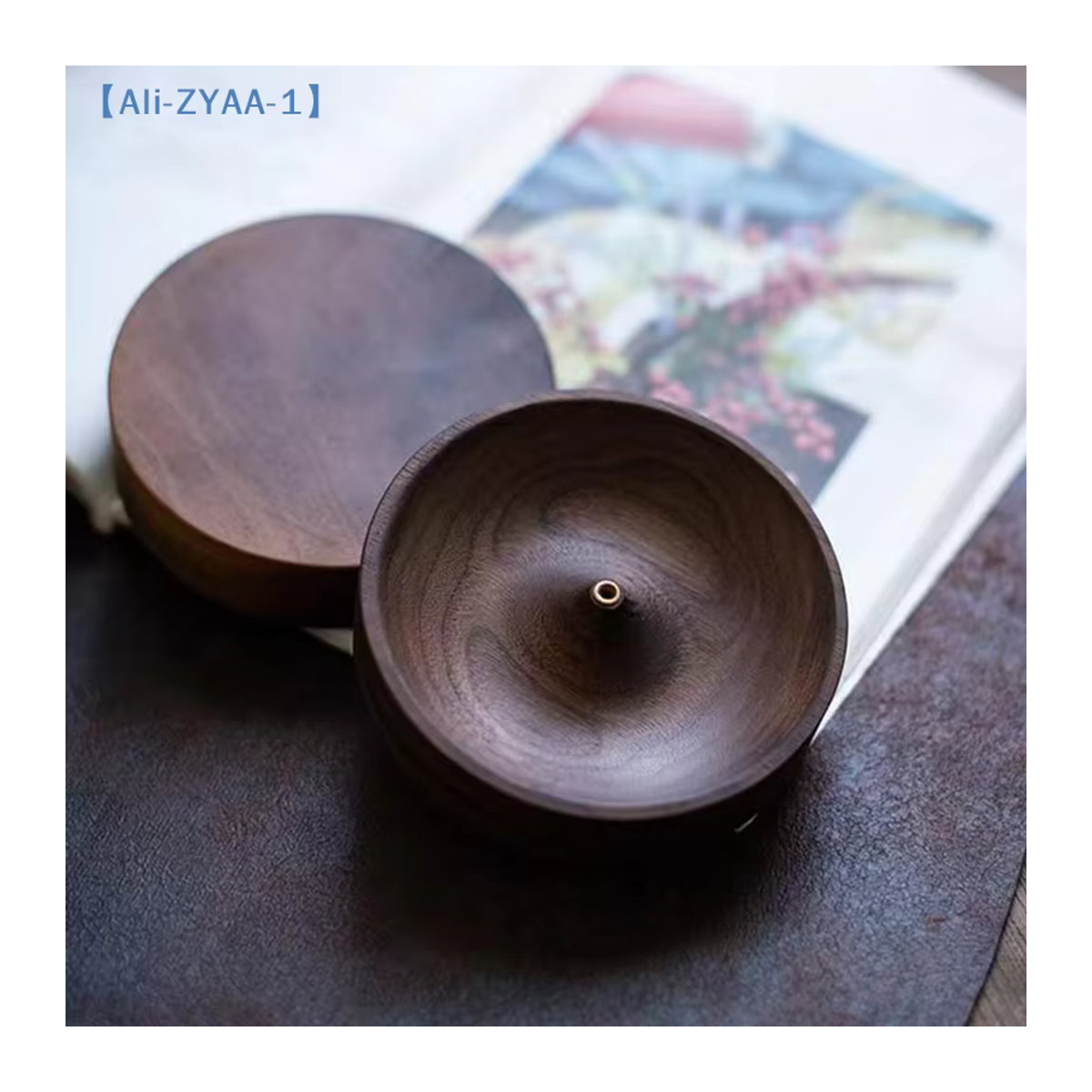 JETTING Räucherstäbchenhalter aus massivem Holz in Braun, handgefertigtes Design für Meditation und Dekoration - Bild 6