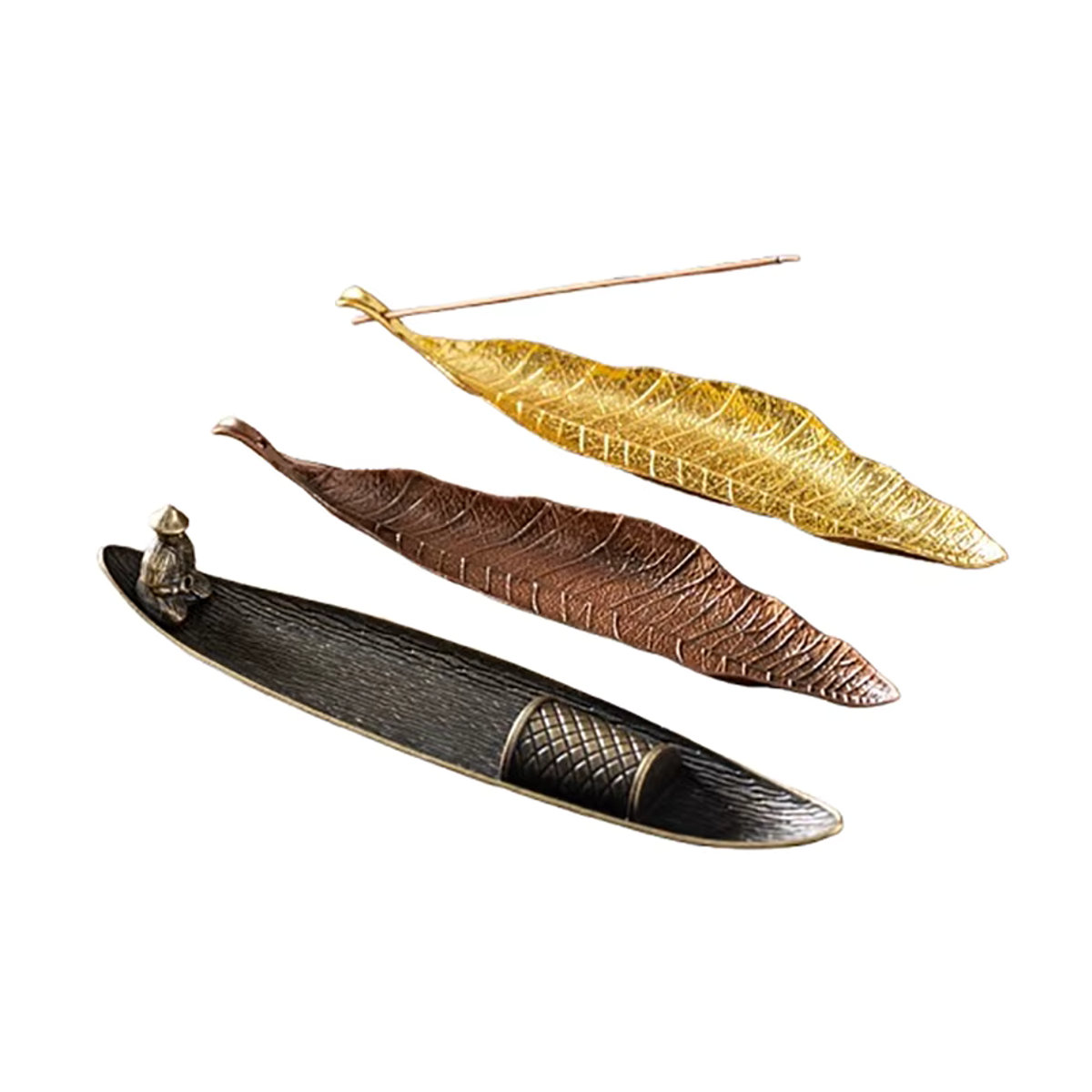 JETTING Räucherstäbchenhalter mit Aschefänger aus Metall in Gold, orientalisches Design für Meditation und Heimdekoration - Bild 5