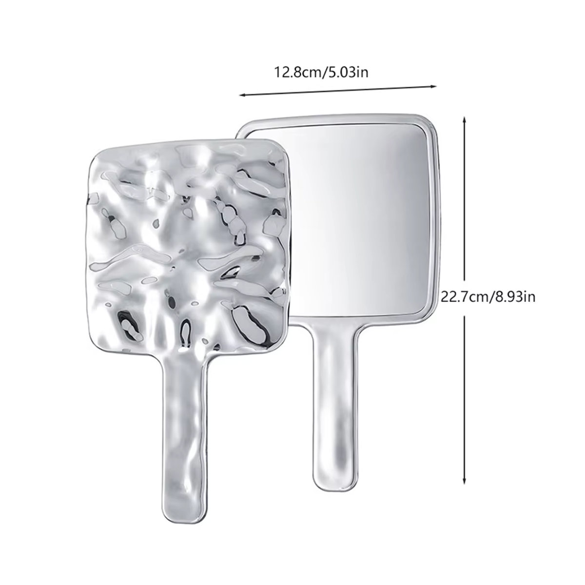 JETTING Reise-Make-up-Spiegel aus Metall in Silber mit unregelmäßigem Wellendesign und modernem Design - Bild 5