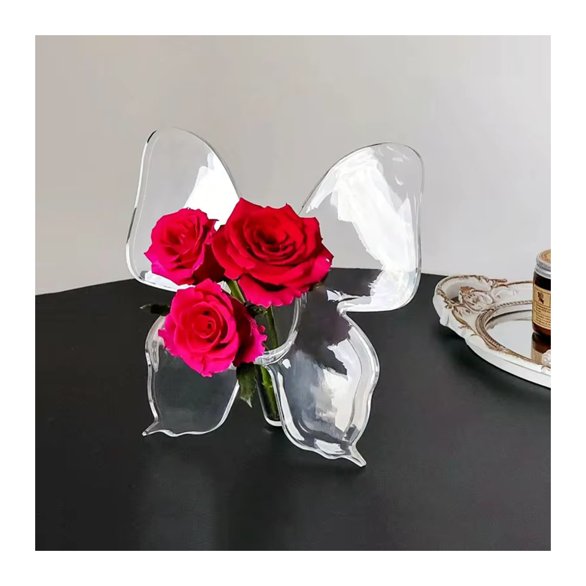 JETTING Schmetterlingsvase aus transparentem Acryl für Schnittblumen und Heimdekoration - Bild 2