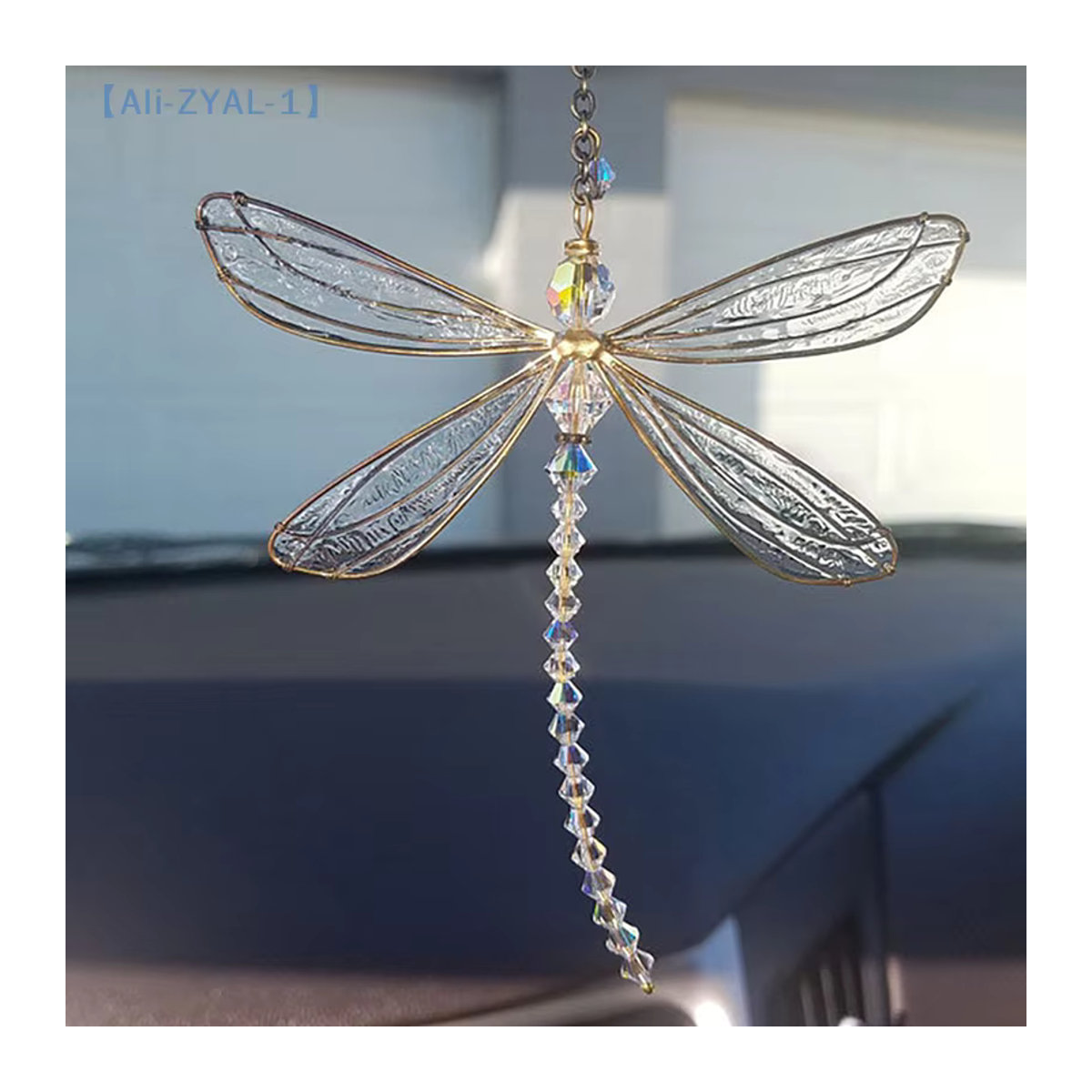 JETTING Sonnenfänger Schmetterling und Libelle aus Metall und Kristall in Gold als dekoratives Windspiel für Garten und Fenster - Bild 1