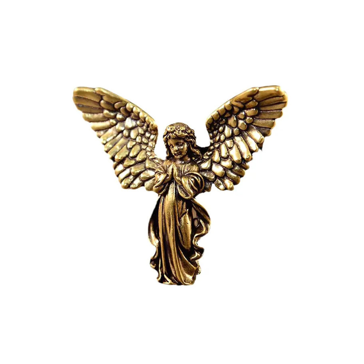 JETTING Vintage Engel-Figur aus Messing in Gold als dekorative Miniatur-Statue für dein Zuhause - Bild 4