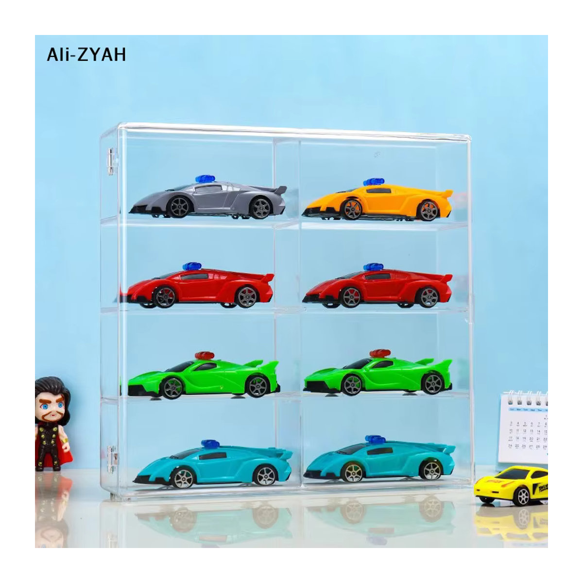 JETTING Wandmontierte Acryl-Auto-Vitrine für Modellautos, Transparente Aufbewahrungsbox aus Kunststoff, Rechteckig - Bild 2