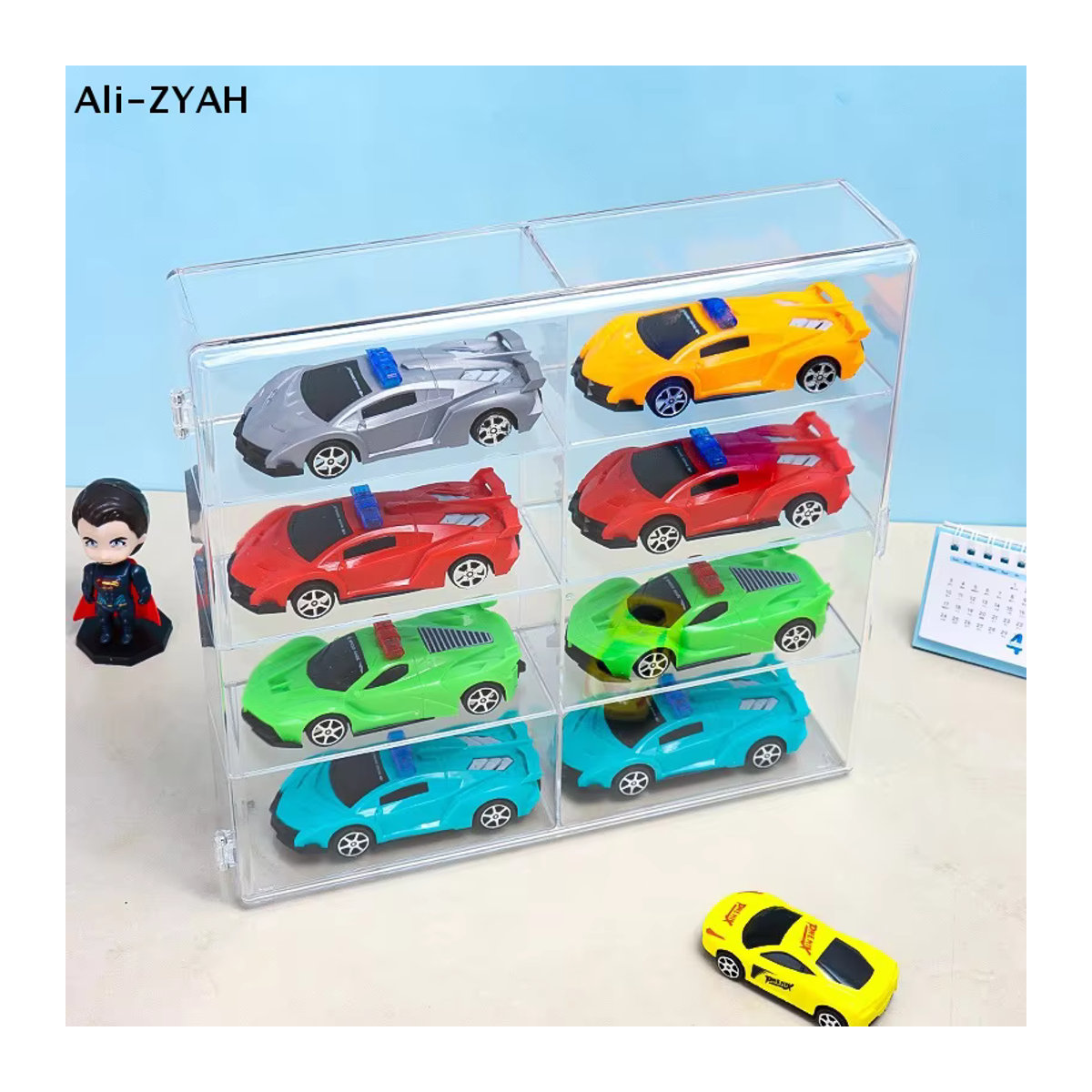 JETTING Wandmontierte Acryl-Auto-Vitrine für Modellautos, Transparente Aufbewahrungsbox aus Kunststoff, Rechteckig - Bild 3