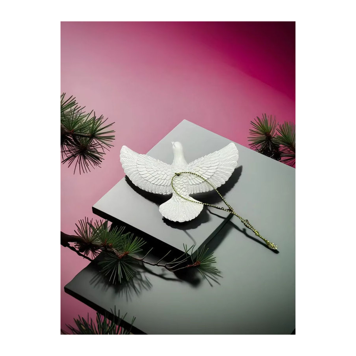 JETTING Weihnachtsbaumschmuck Tauben-Figur aus Keramik in Weiß als Hängeornament - Bild 7
