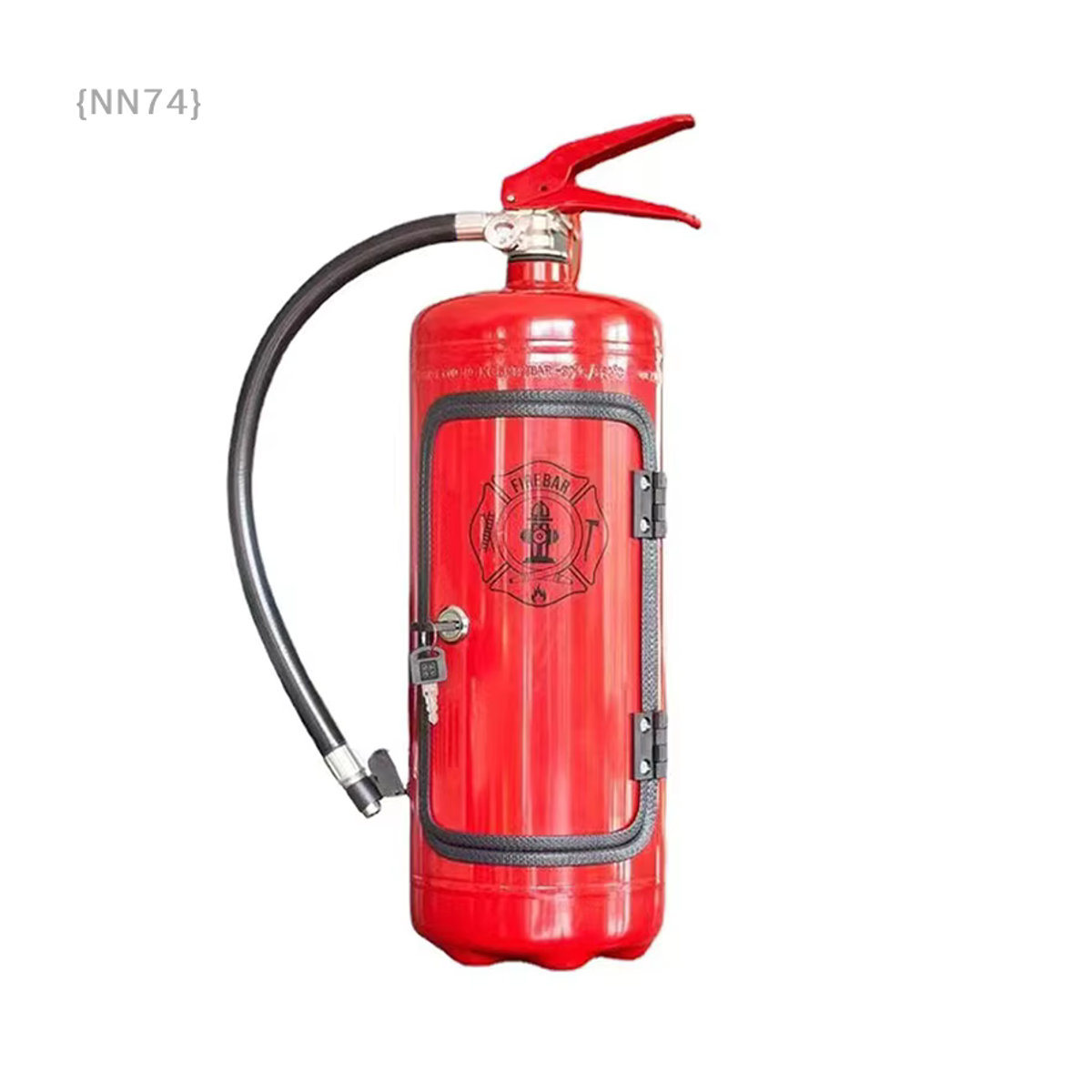 JETTING Weinkiste in Feuerlöscherform aus Metall, rote Aufbewahrungsbox für Wein und Champagner - Bild 4