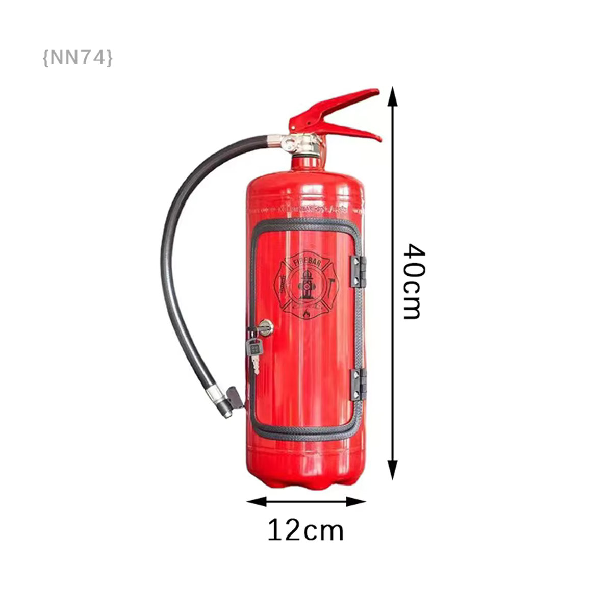 JETTING Weinkiste in Feuerlöscherform aus Metall, rote Aufbewahrungsbox für Wein und Champagner - Bild 5