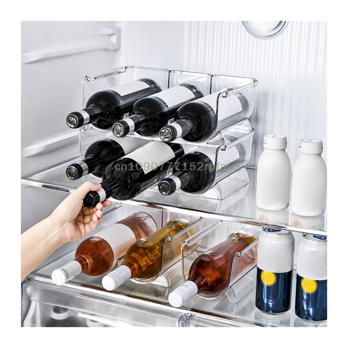 JETTING Weinregal aus transparentem Kunststoff, stapelbarer Weinflaschenhalter und Wandständer für Rotwein und Champagner, minimalistisches Design - Bild 1