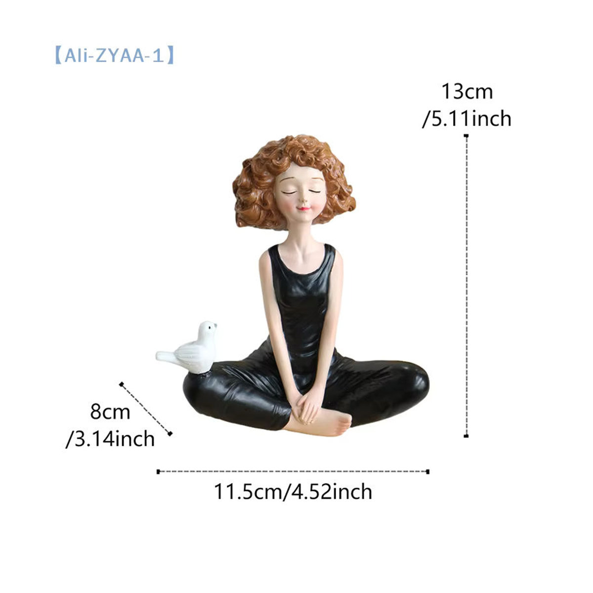 JETTING Yoga-Figur aus Kunstharz in Schwarz als dekorative Kunstskulptur für dein Zuhause - Bild 2