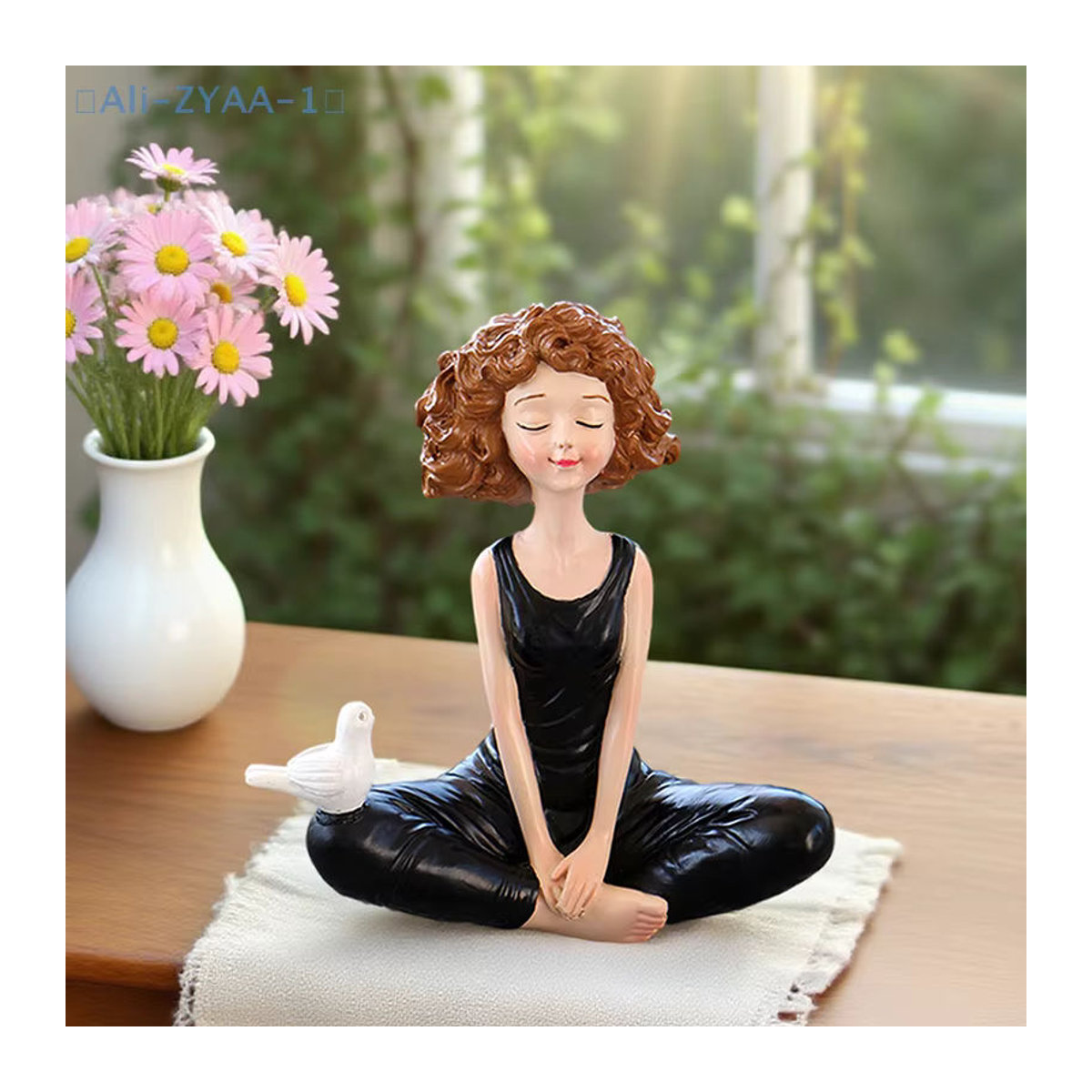 JETTING Yoga-Figur aus Kunstharz in Schwarz als dekorative Kunstskulptur für dein Zuhause - Bild 3