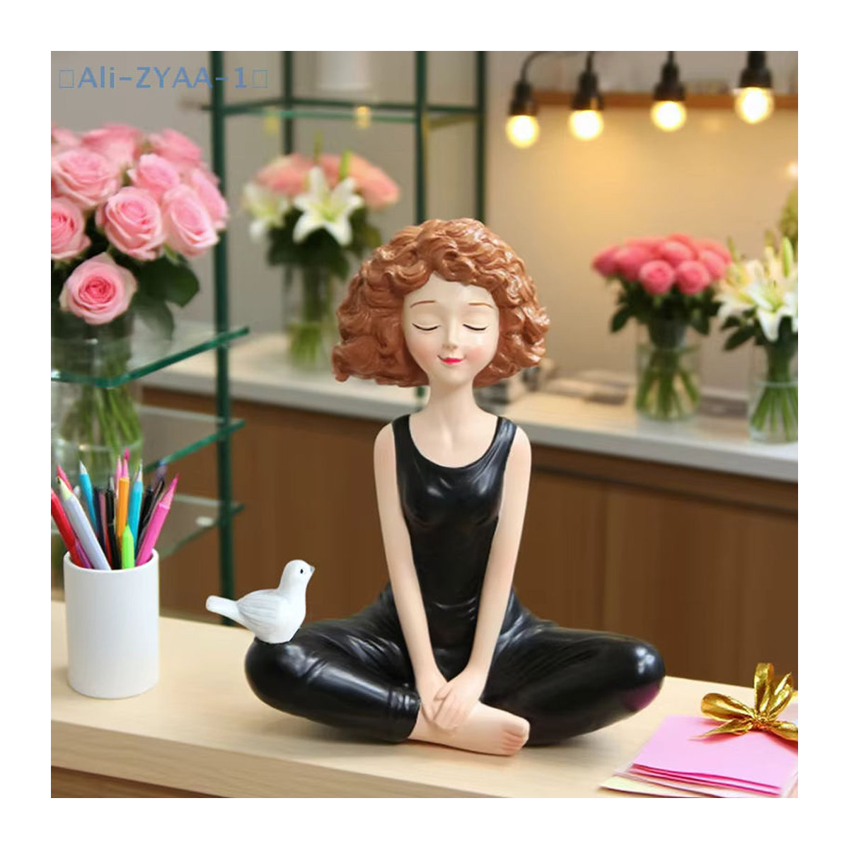 JETTING Yoga-Figur aus Kunstharz in Schwarz als dekorative Kunstskulptur für dein Zuhause - Bild 4