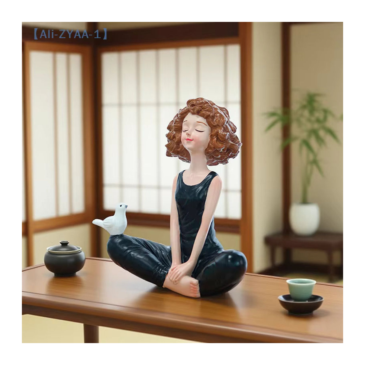 JETTING Yoga-Figur aus Kunstharz in Schwarz als dekorative Kunstskulptur für dein Zuhause - Bild 5