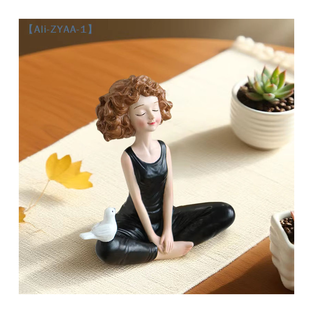 JETTING Yoga-Figur aus Kunstharz in Schwarz als dekorative Kunstskulptur für dein Zuhause - Bild 6