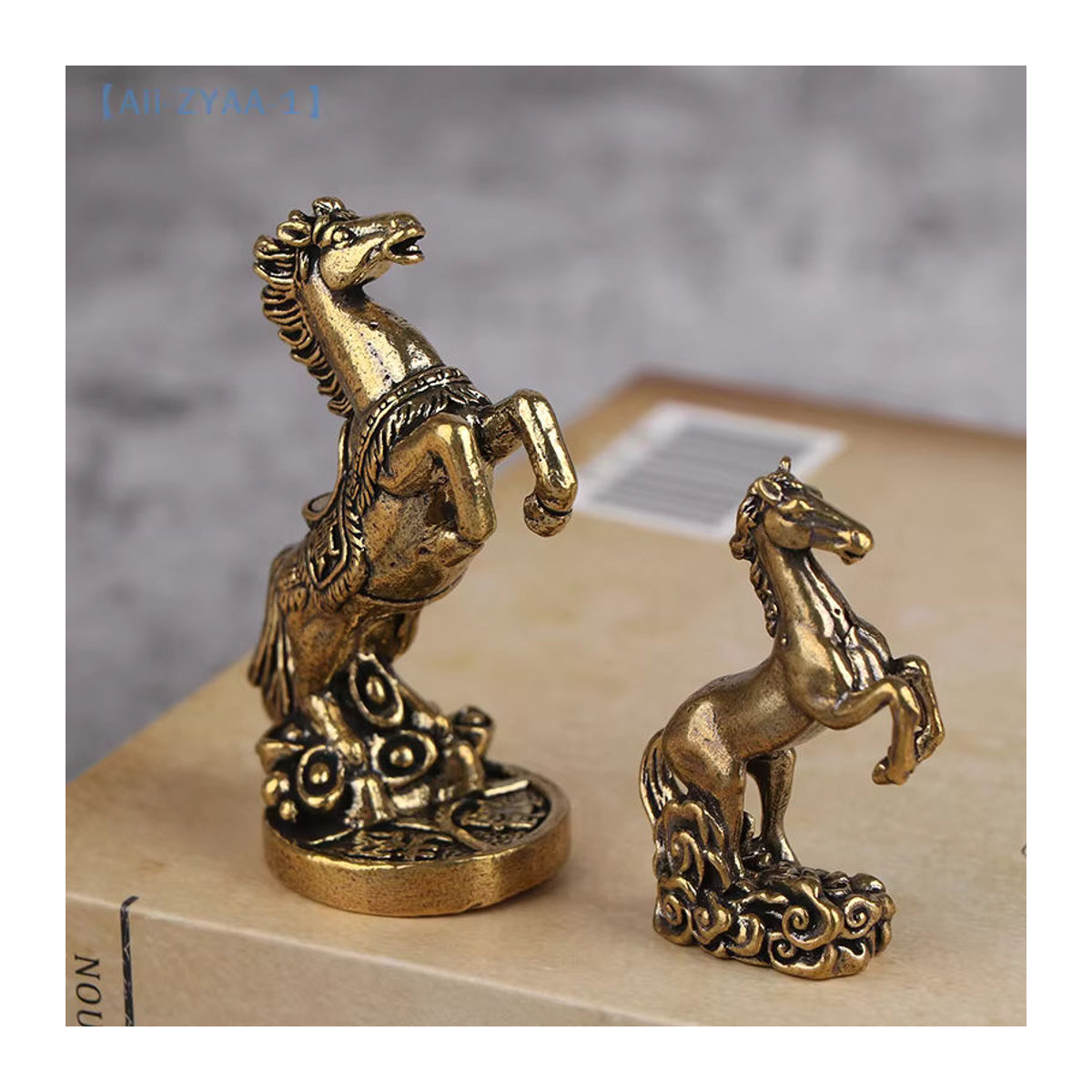 JETTING ZYAA-1 Pferde-Skulptur aus Metall in Bronze und Gold als klassische Desktop-Dekoration für Wohnzimmer und Teetisch - Bild 2