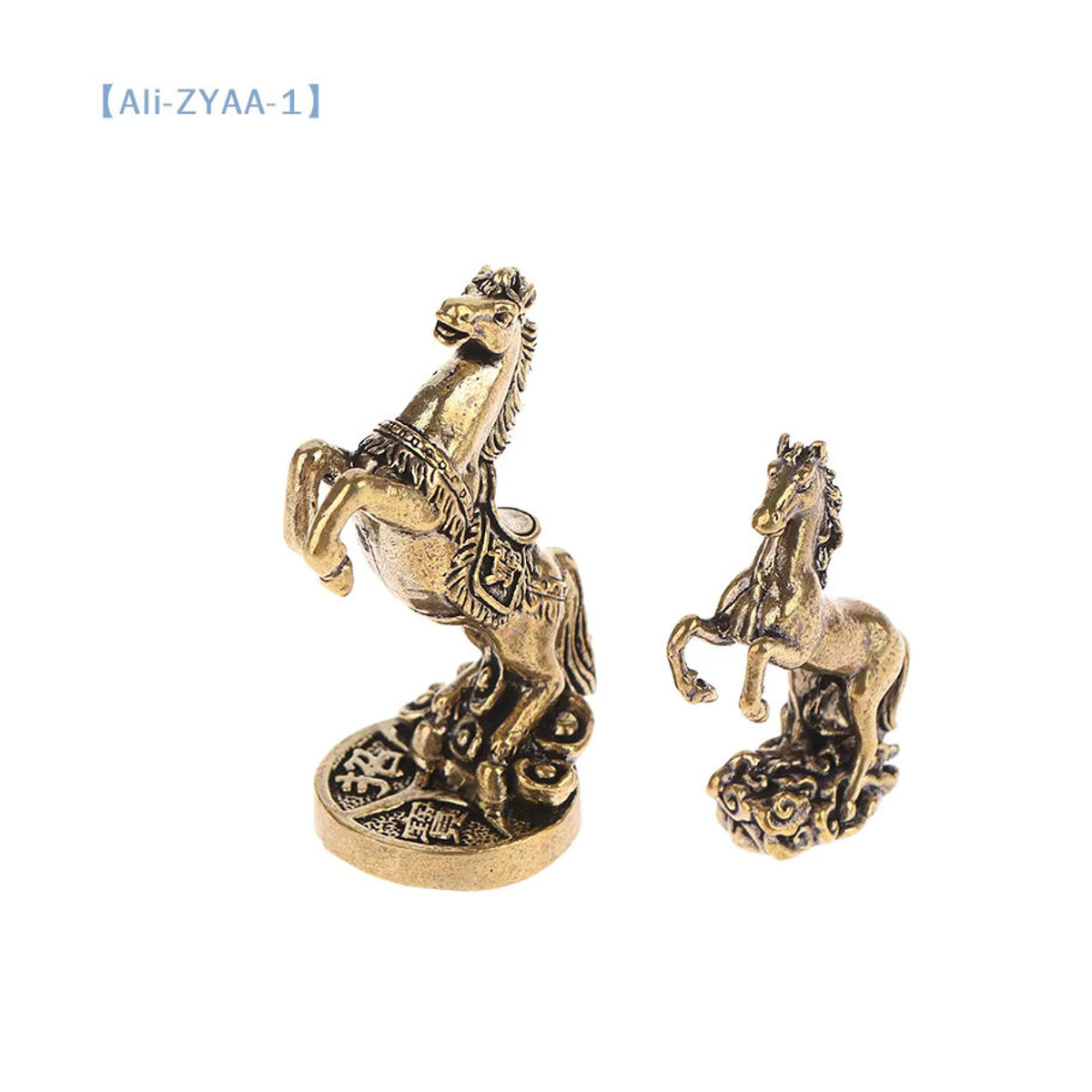 JETTING ZYAA-1 Pferde-Skulptur aus Metall in Bronze und Gold als klassische Desktop-Dekoration für Wohnzimmer und Teetisch - Bild 4