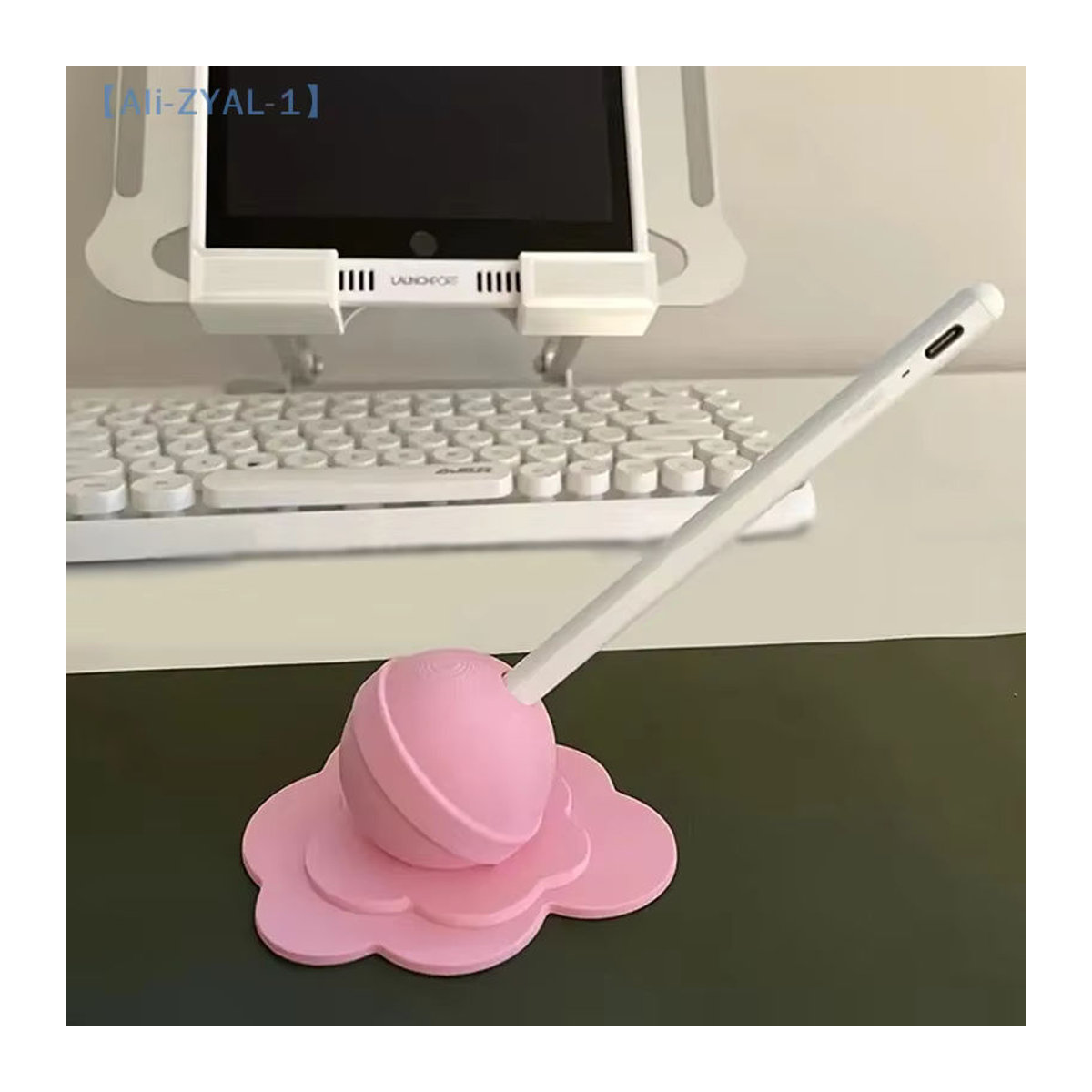 JETTING ZYAL-1 Schmelzende Lollipop-Skulptur als Bleistifthalter und Schreibtischdekoration aus Kunstharz in Mehrfarbig und Rosa - Bild 2