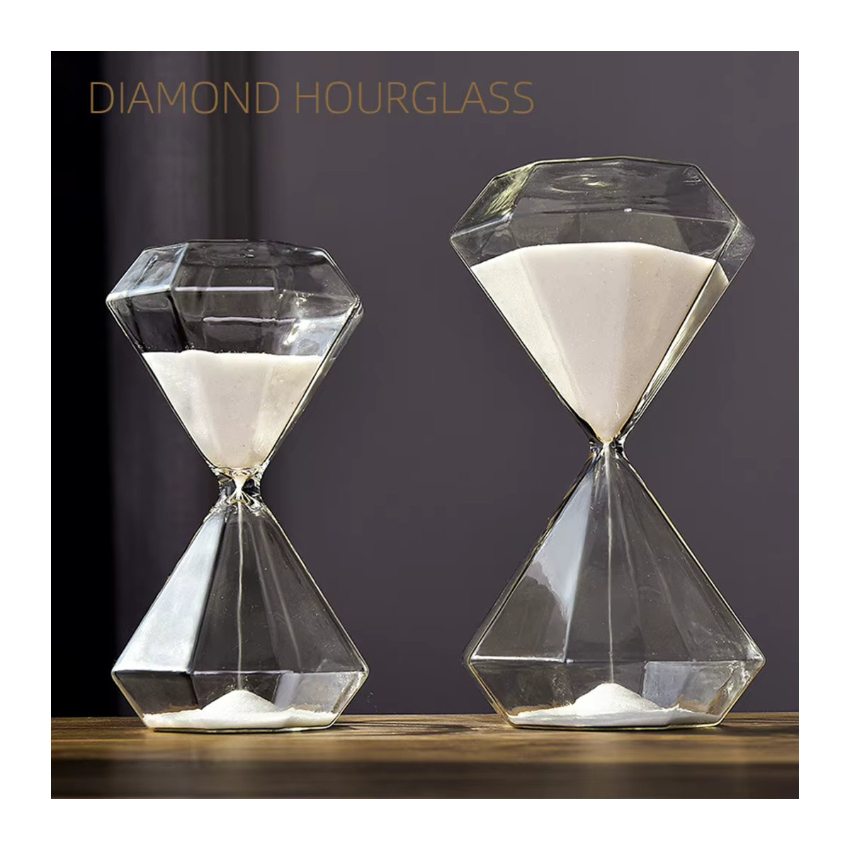 Jewatchyer Sanduhr aus Glas als kreative Schreibtischdekoration in Grün oder Mehrfarbig mit 5, 15 oder 30 Minuten Timer - Bild 3