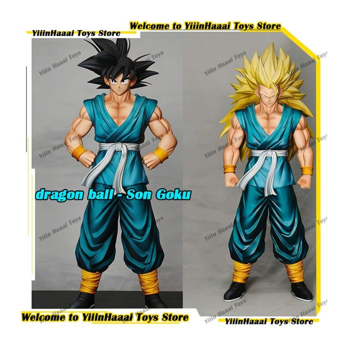 JG Studio Dragon Ball Anime Figur Son Goku Super Saiyan 3 Sammelmodell aus Kunststoff, mehrfarbig, Höhe: 33 cm - Bild 1