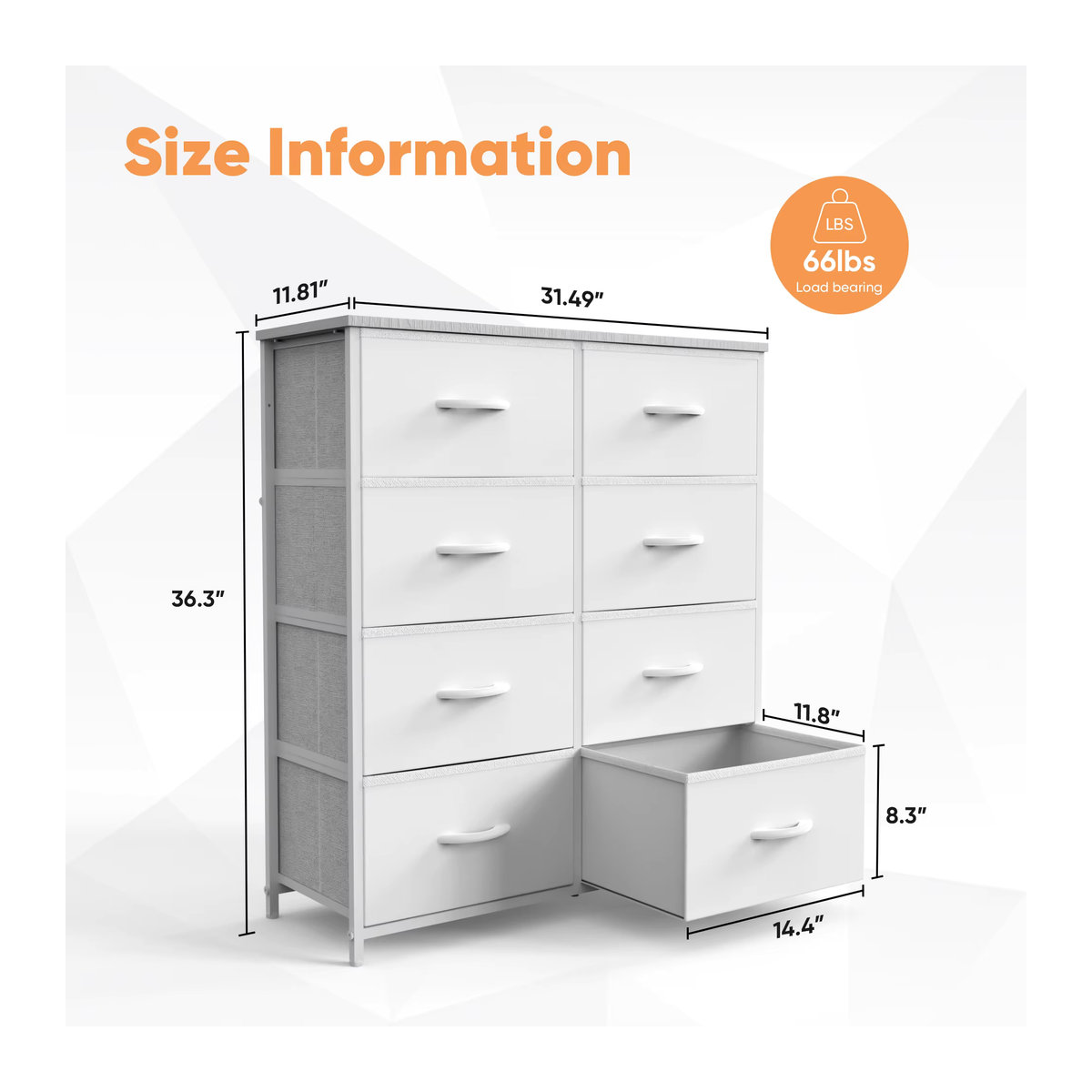 Jhk Kindergarderobe mit 8 Stofffächern und Stahlrahmen in Schwarz oder Weiß - Bild 2