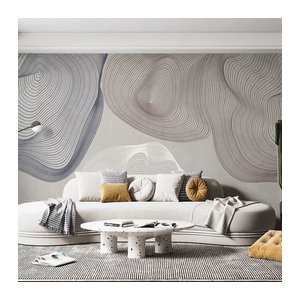 Jiadou 3D-Fototapete mit modernem minimalistischem abstrakten Linien-Design in Grau als Wandbild für Wohnzimmer und Schlafzimmer