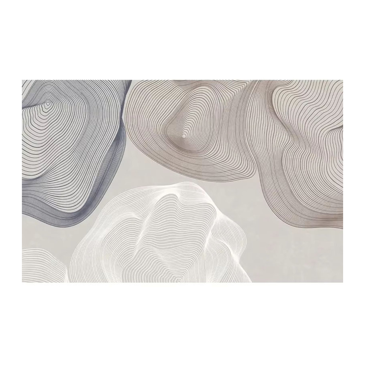 Jiadou 3D-Fototapete mit modernem minimalistischem abstrakten Linien-Design in Grau als Wandbild für Wohnzimmer und Schlafzimmer - Bild 4