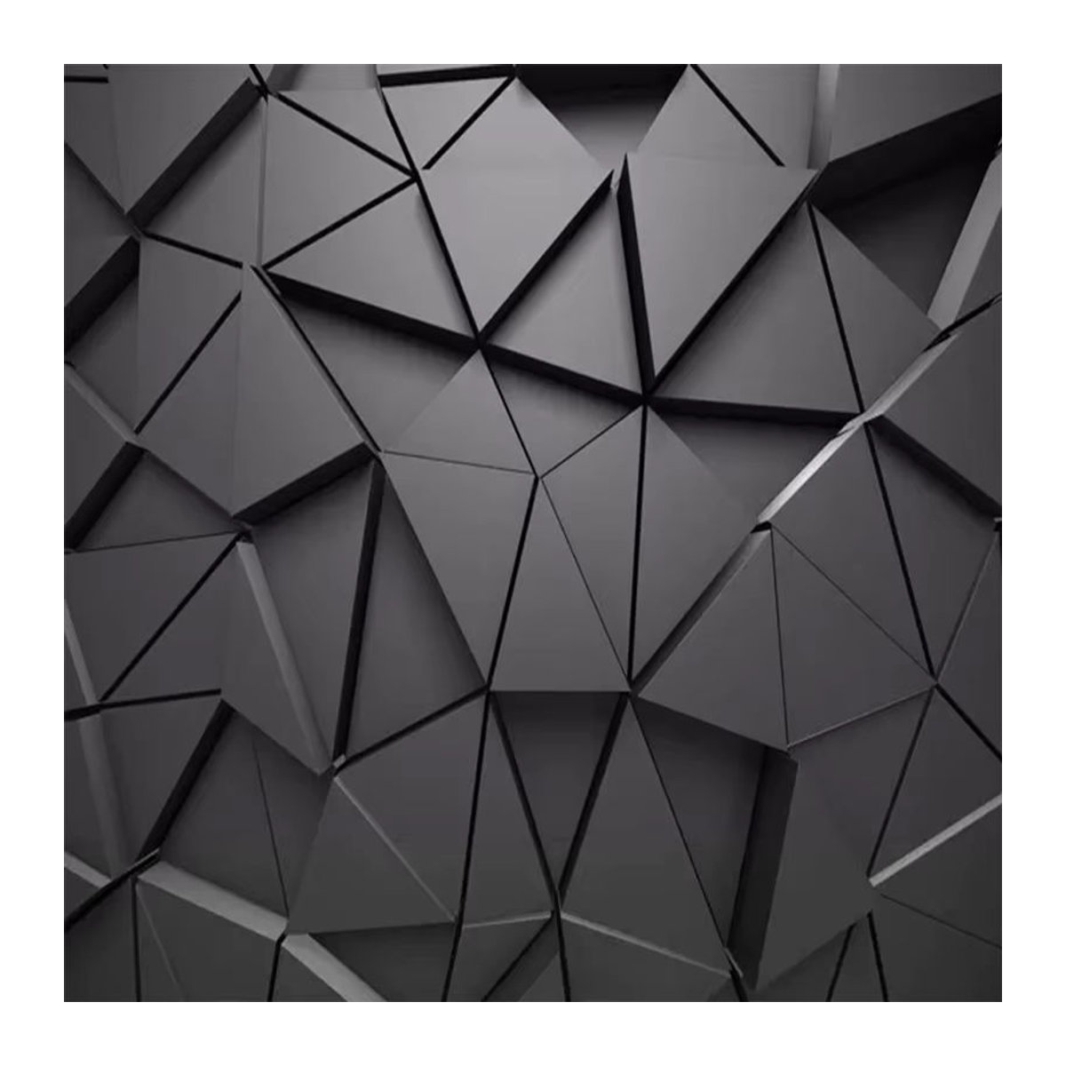 Jiadou Wandbild mit modernem 3D-Geometrie-Design in Grau, abstraktes Dreieck-Motiv als Textil-Wanddeko im Querformat und ohne Rahmen - Bild 5