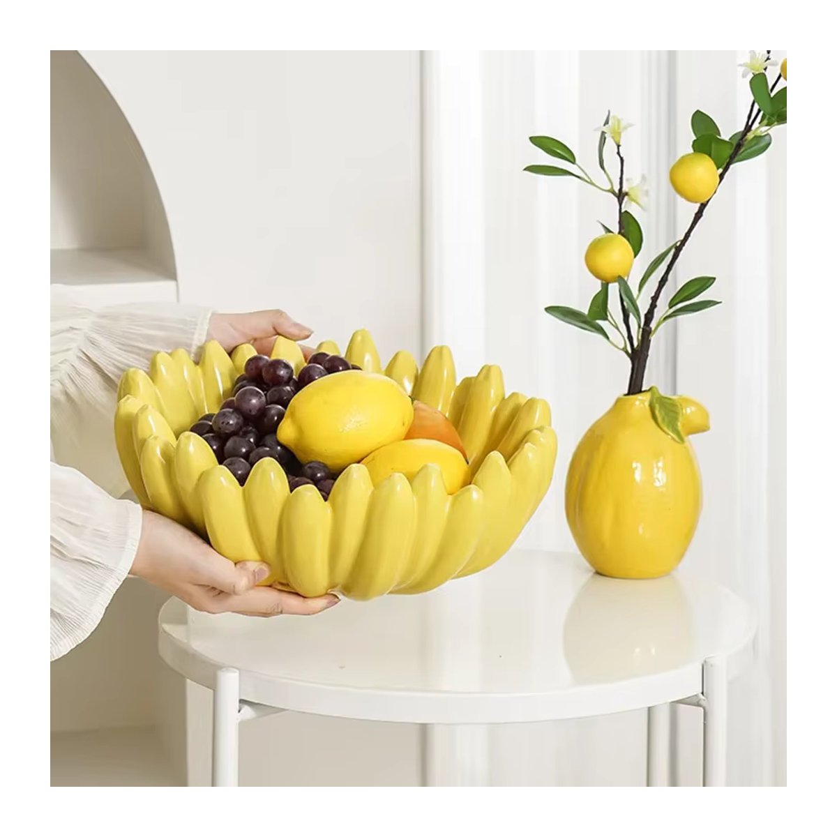 Jiahomily Bananenform Aufbewahrungstablett aus Keramik in Gelb - Bild 2