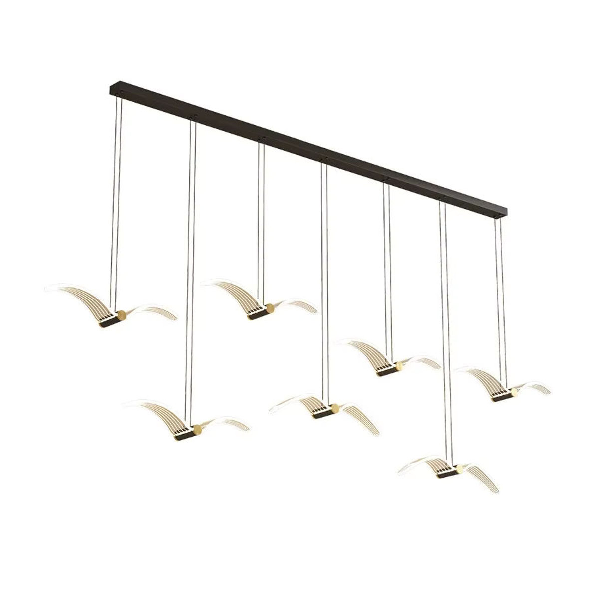 JIANKEXING Art-Deco Möwen Kronleuchter in Weiß mit neutralweißem Licht für Esszimmer, Küche und Schlafzimmer - Bild 4