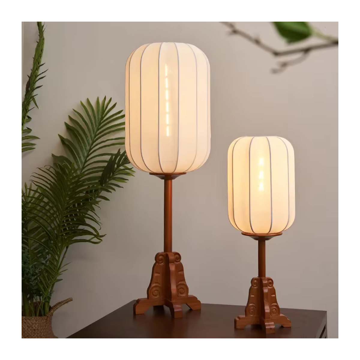 JIANKEXING Bodenlampe im chinesischen Vintage-Stil aus Massivholz für Wohnzimmer und Schlafzimmer - Bild 2
