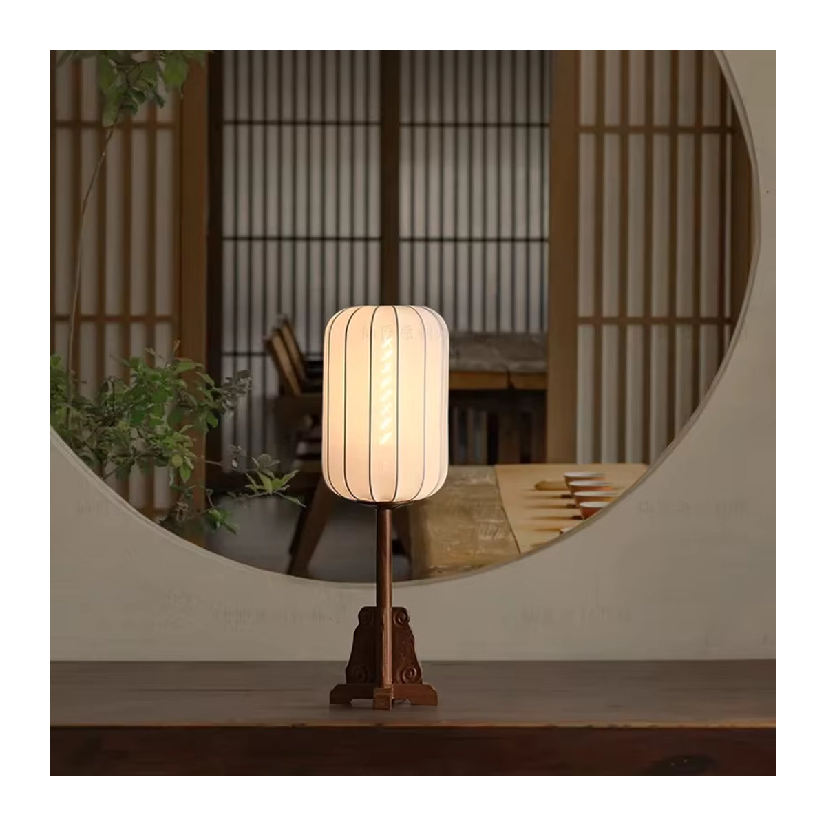 JIANKEXING Bodenlampe im chinesischen Vintage-Stil aus Massivholz für Wohnzimmer und Schlafzimmer - Bild 4