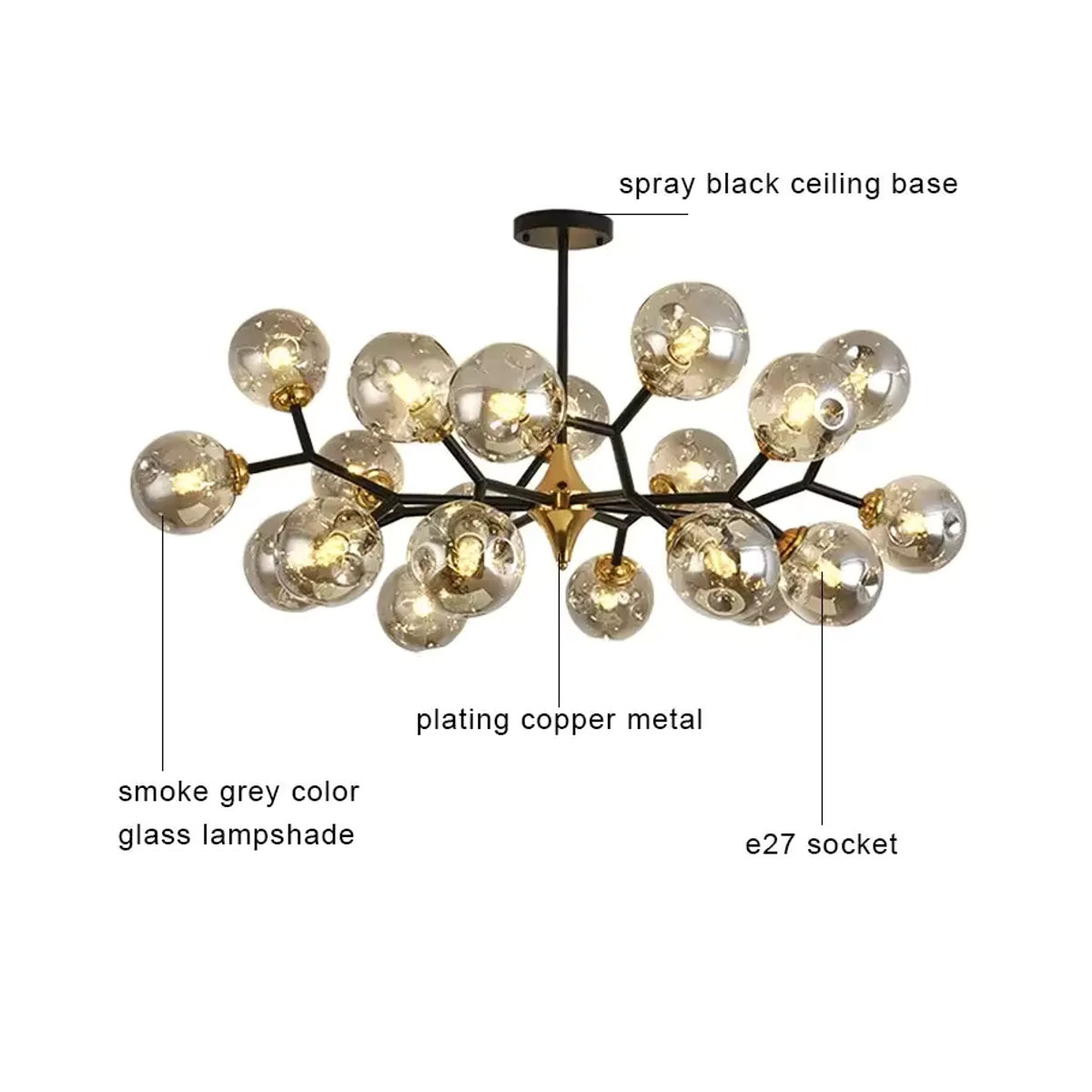 JIANKEXING Designer-Kronleuchter aus buntem Glas mit LED-Beleuchtung in modernem Design - Bild 2