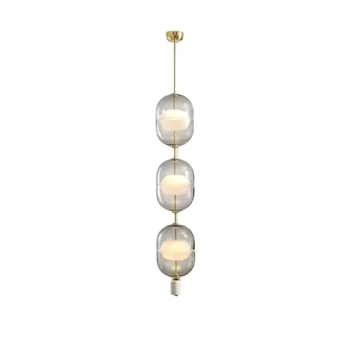 JIANKEXING Glas Kronleuchter Modern Minimalistisch in Grau - Bild 5