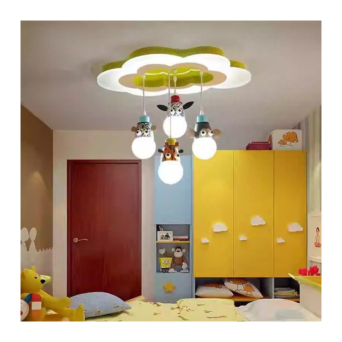 JIANKEXING Kinderzimmer Deckenleuchte mit buntem Tiermotiv für Jungen - Bild 1