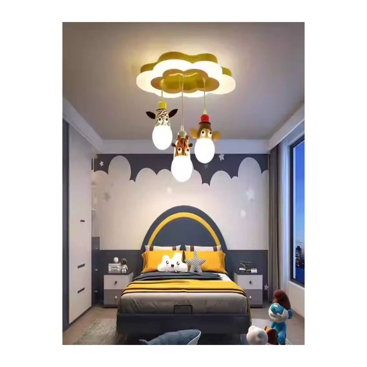 JIANKEXING Kinderzimmer Deckenleuchte mit buntem Tiermotiv für Jungen - Bild 6