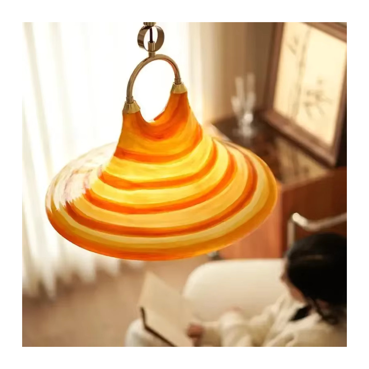 JIANKEXING LED Acryl Anhänger Kronleuchter in Orange im Modernen Retro-Stil - Bild 3