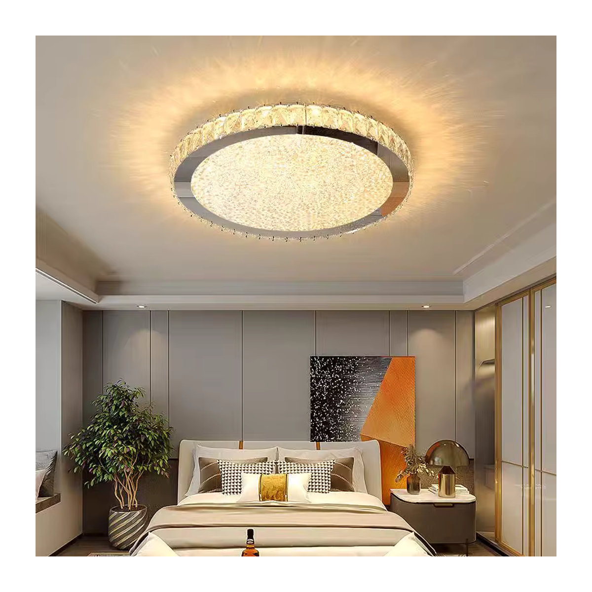 JIANKEXING LED Deckenlampe Nordic Design mit K9 Kristallglas in Warmweiß für Wohnzimmer und Schlafzimmer - Bild 1