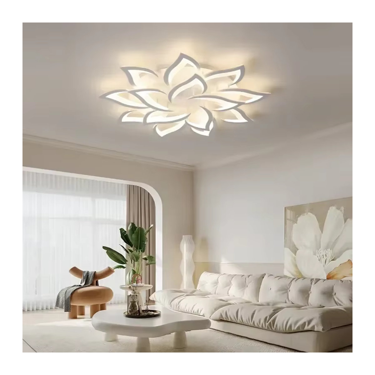 JIANKEXING LED Deckenlampe Nordic Modern aus Acryl in Weiß mit einstellbarer Helligkeit - Bild 2